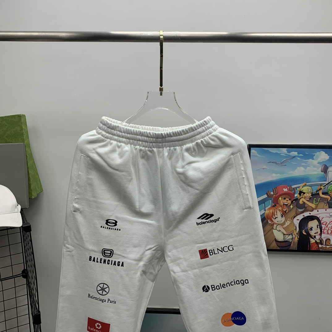 Balenciaga Top League Baggy Sweatpants In White - PerfectKickZ