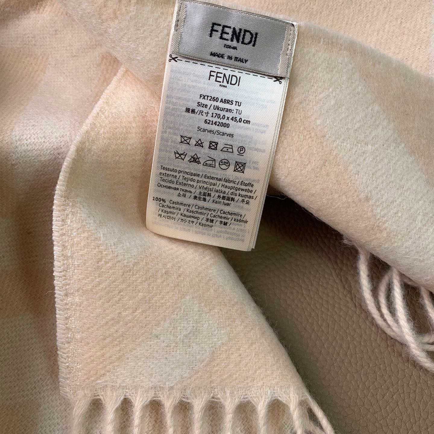 Fendi Pale Pink Cashmere Scarf - PerfectKickZ