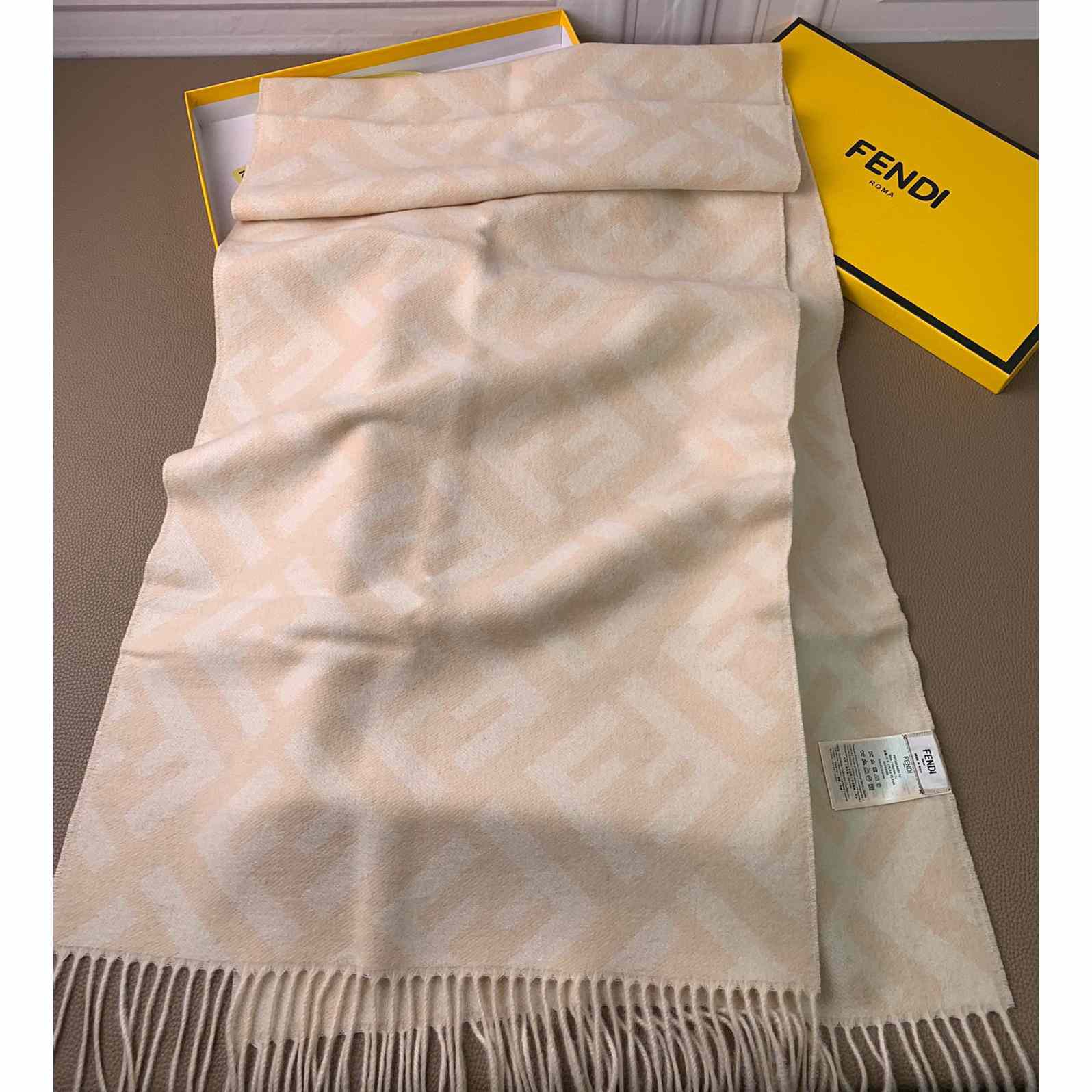 Fendi Pale Pink Cashmere Scarf - PerfectKickZ