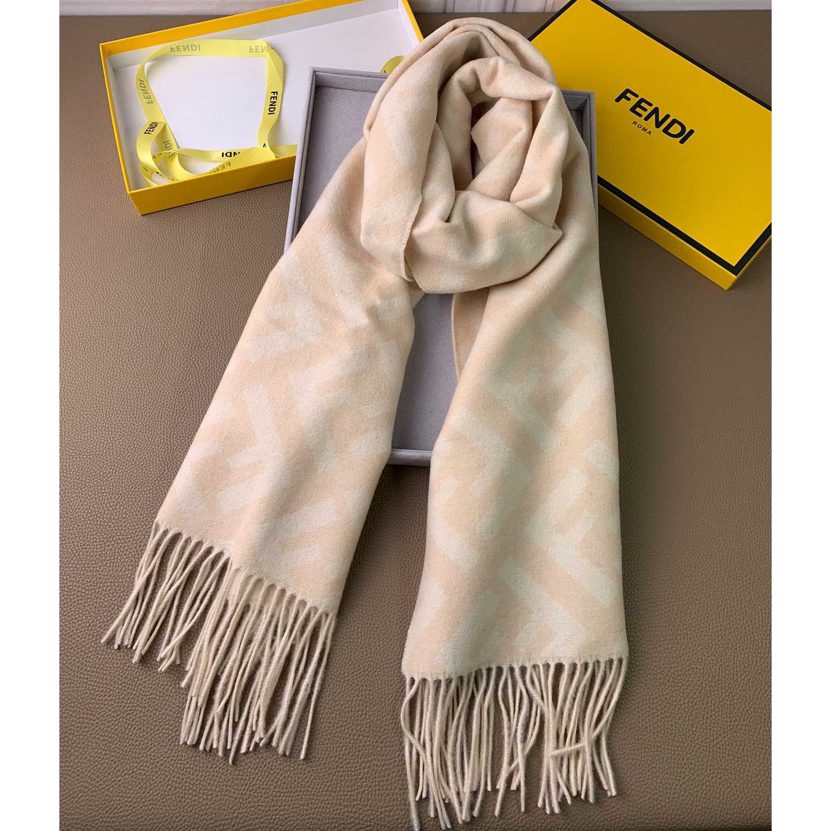 Fendi Pale Pink Cashmere Scarf - PerfectKickZ