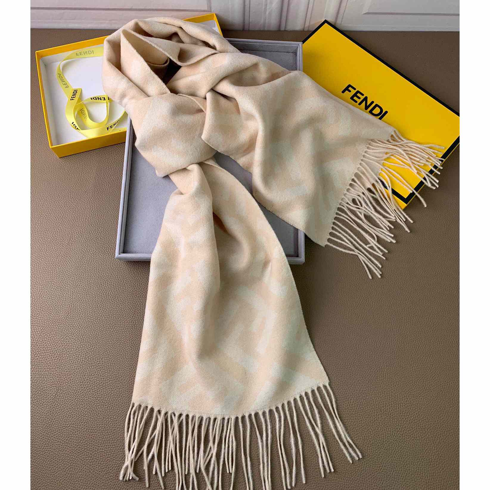 Fendi Pale Pink Cashmere Scarf - PerfectKickZ