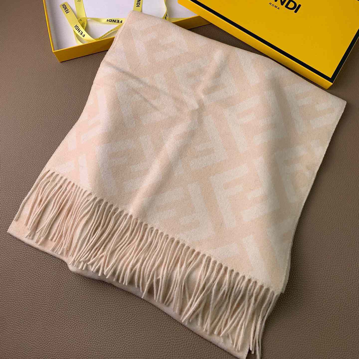 Fendi Pale Pink Cashmere Scarf - PerfectKickZ
