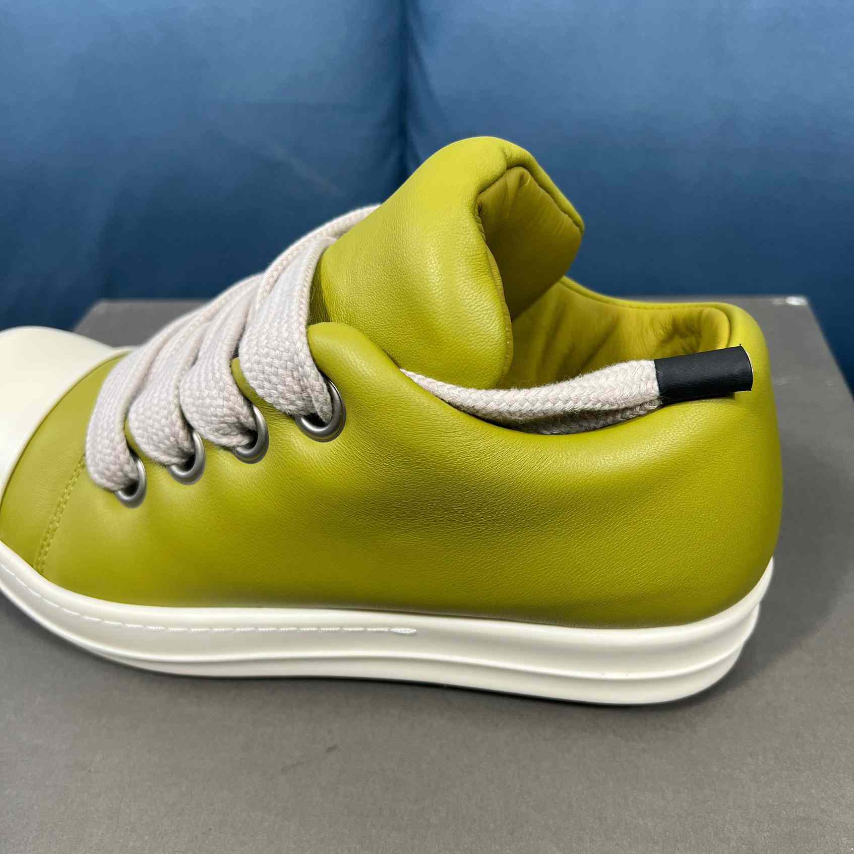 Rick Owens Green Jumbo Lace Padded Low-top Sneakers - PerfectKickZ