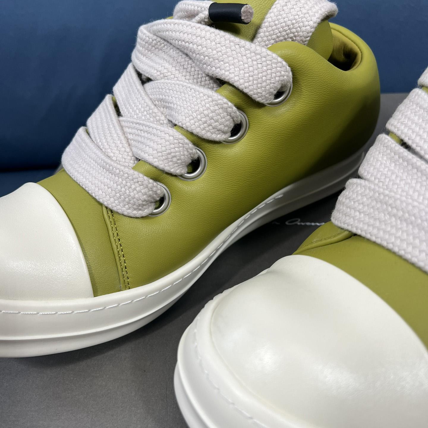 Rick Owens Green Jumbo Lace Padded Low-top Sneakers - PerfectKickZ