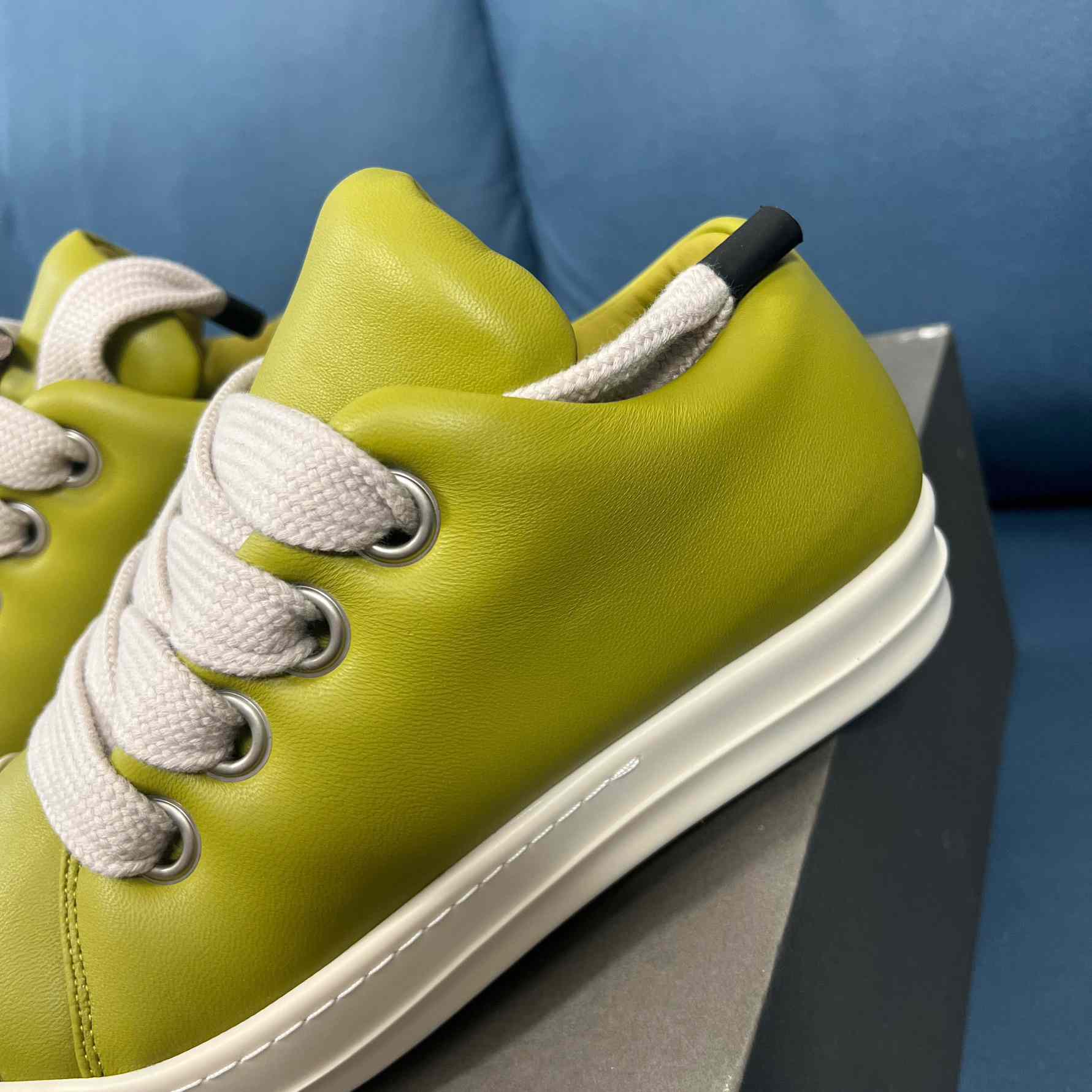 Rick Owens Green Jumbo Lace Padded Low-top Sneakers - PerfectKickZ