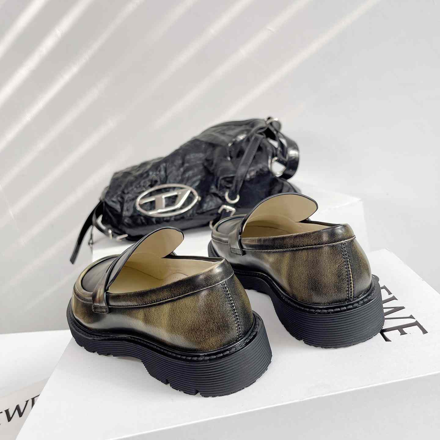 Loewe Blaze Loafer In Bicolour Brushed-off Calfskin - PerfectKickZ