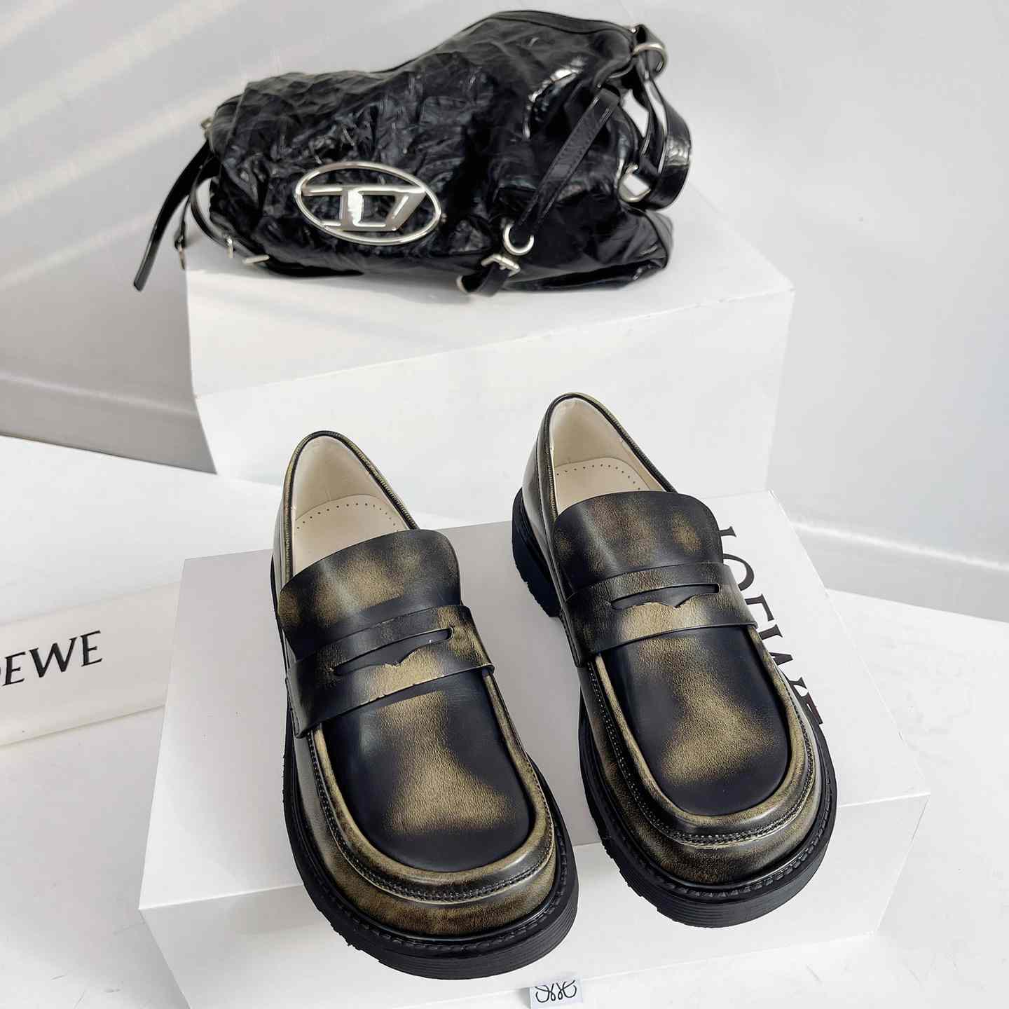 Loewe Blaze Loafer In Bicolour Brushed-off Calfskin - PerfectKickZ