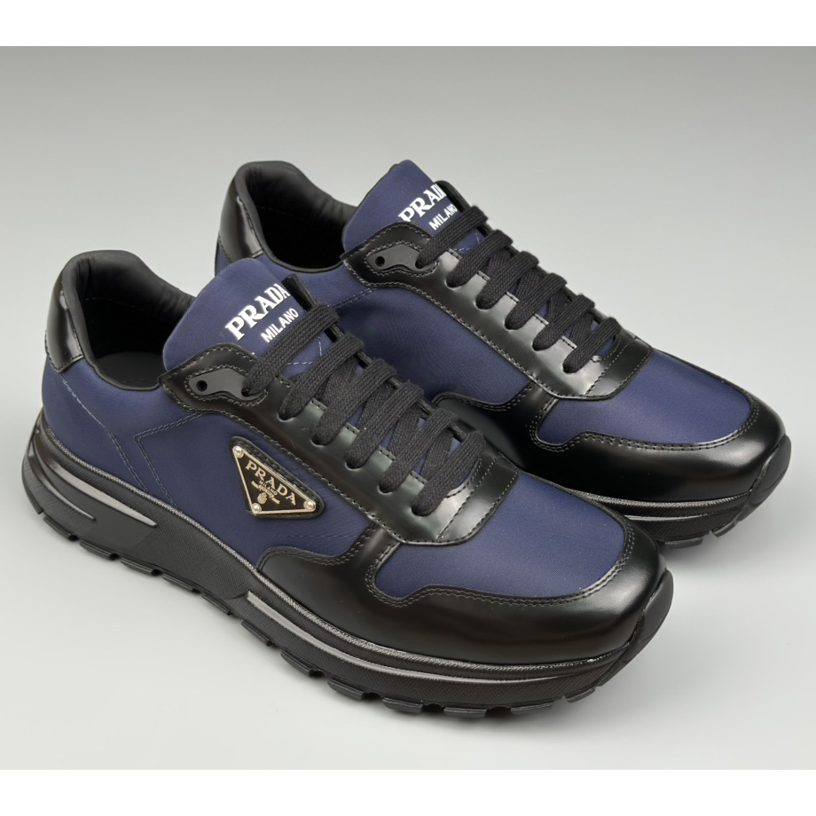 Prada Re-Nylon And Brushed Leather Sneakers - PerfectKickZ