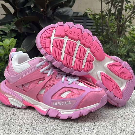 Balenciaga Track Sneaker In Pink Mesh And Suede-like Fabric - PerfectKickZ