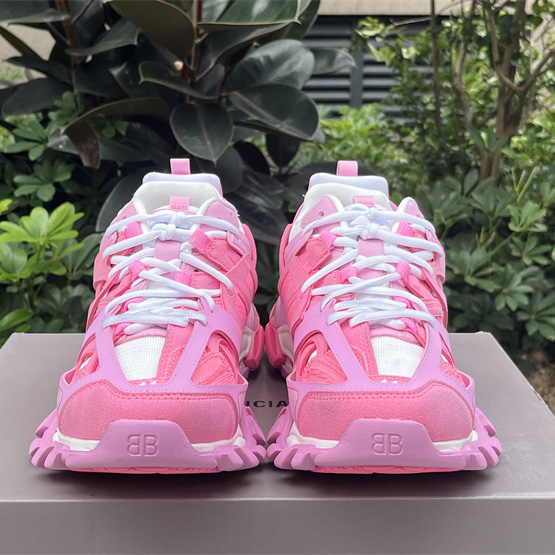 Balenciaga Track Sneaker In Pink Mesh And Suede-like Fabric - PerfectKickZ