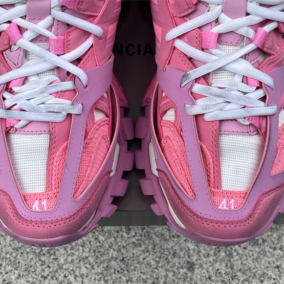 Balenciaga Track Sneaker In Pink Mesh And Suede-like Fabric - PerfectKickZ