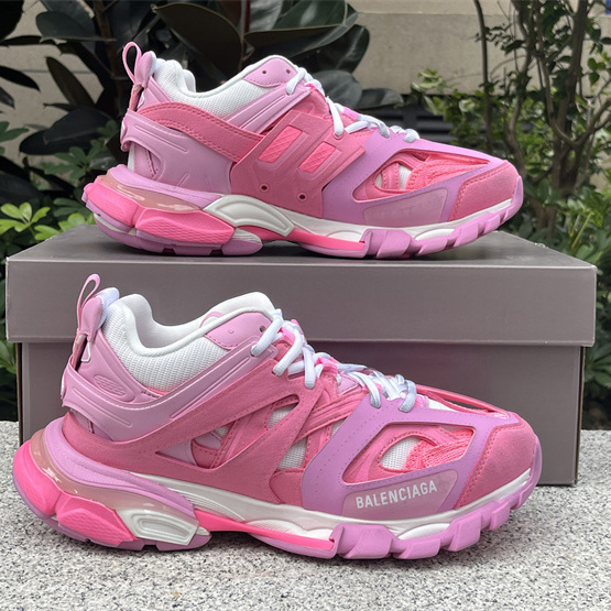 Balenciaga Track Sneaker In Pink Mesh And Suede-like Fabric - PerfectKickZ
