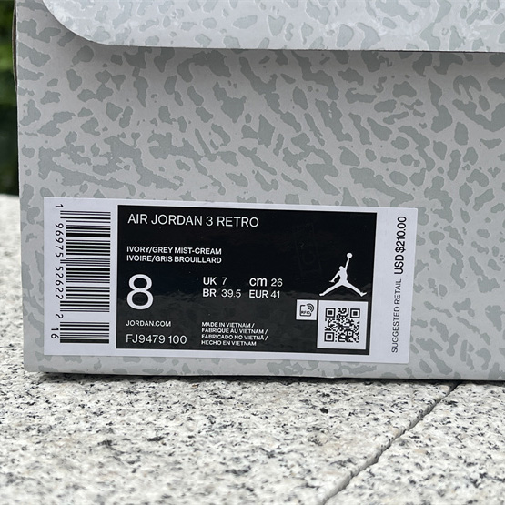 Air Jordan 3 Sneakers   FJ9479-100  - PerfectKickZ