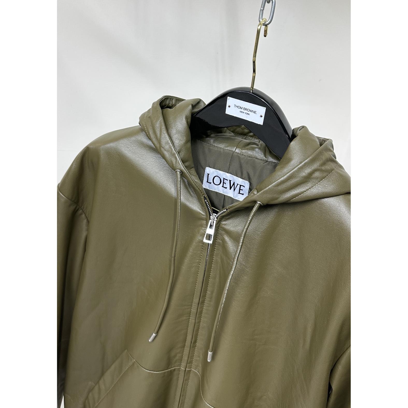 Loewe Zip-up Padded Hoodie In Nappa Lambskin - PerfectKickZ