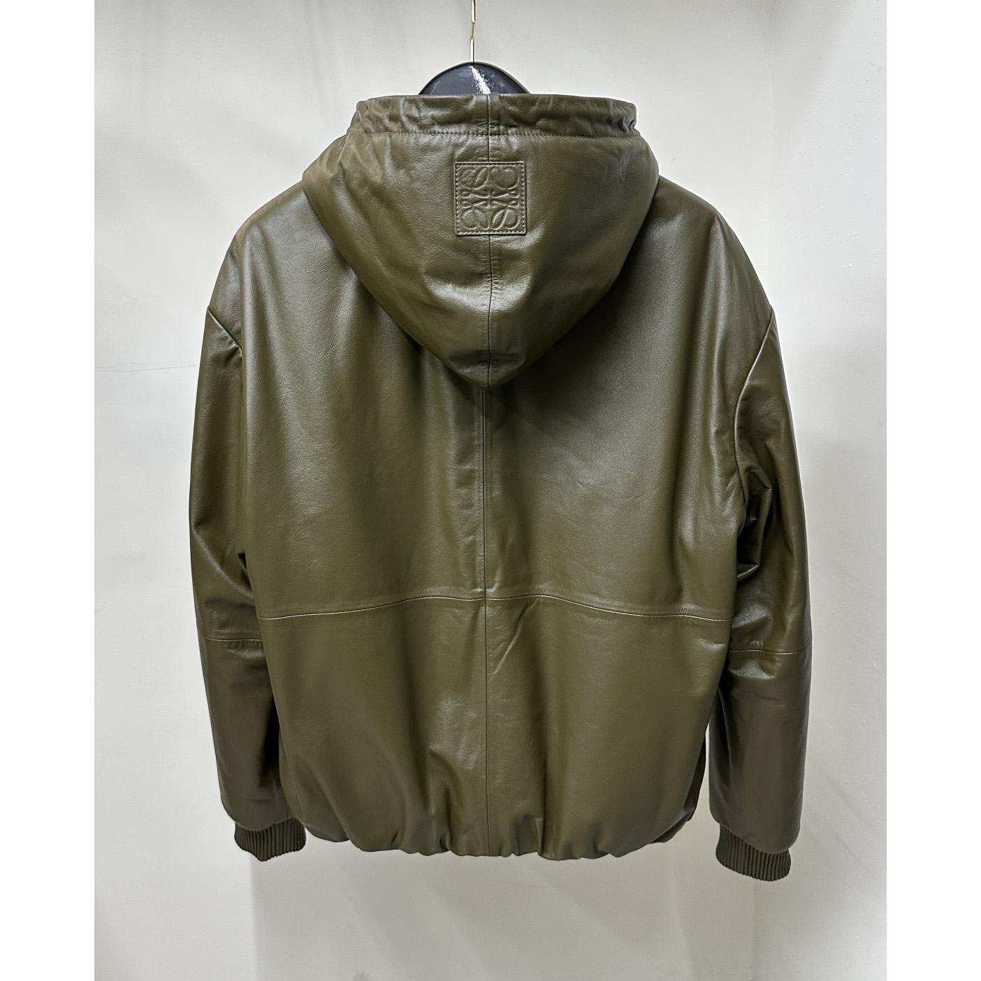 Loewe Zip-up Padded Hoodie In Nappa Lambskin - 