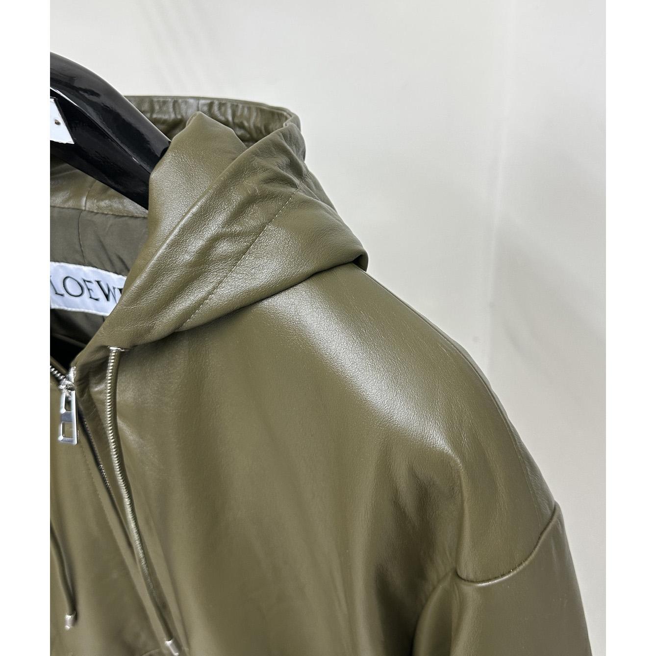 Loewe Zip-up Padded Hoodie In Nappa Lambskin - 