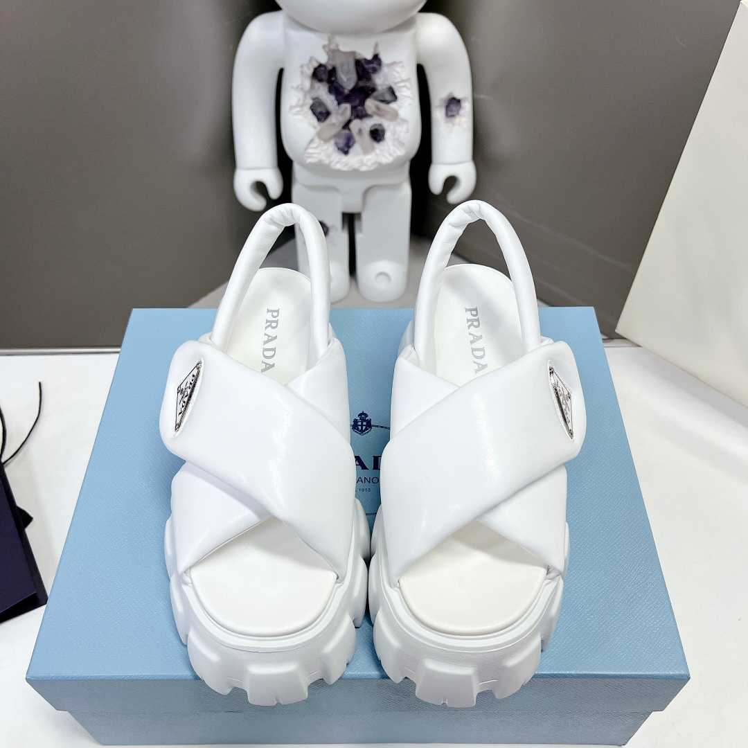 Prada Monolith 55mm Nappa Leather Sandals - PerfectKickZ