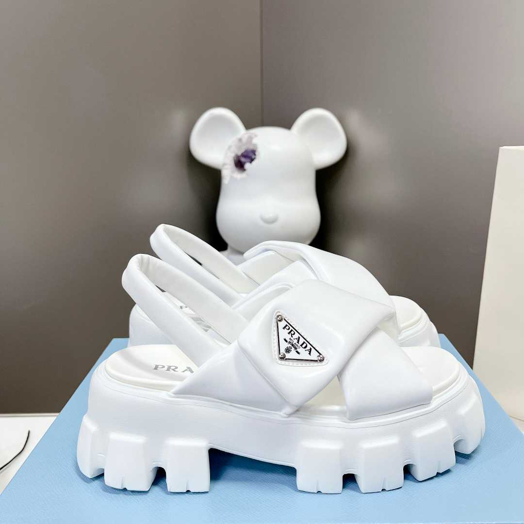 Prada Monolith 55mm Nappa Leather Sandals - PerfectKickZ