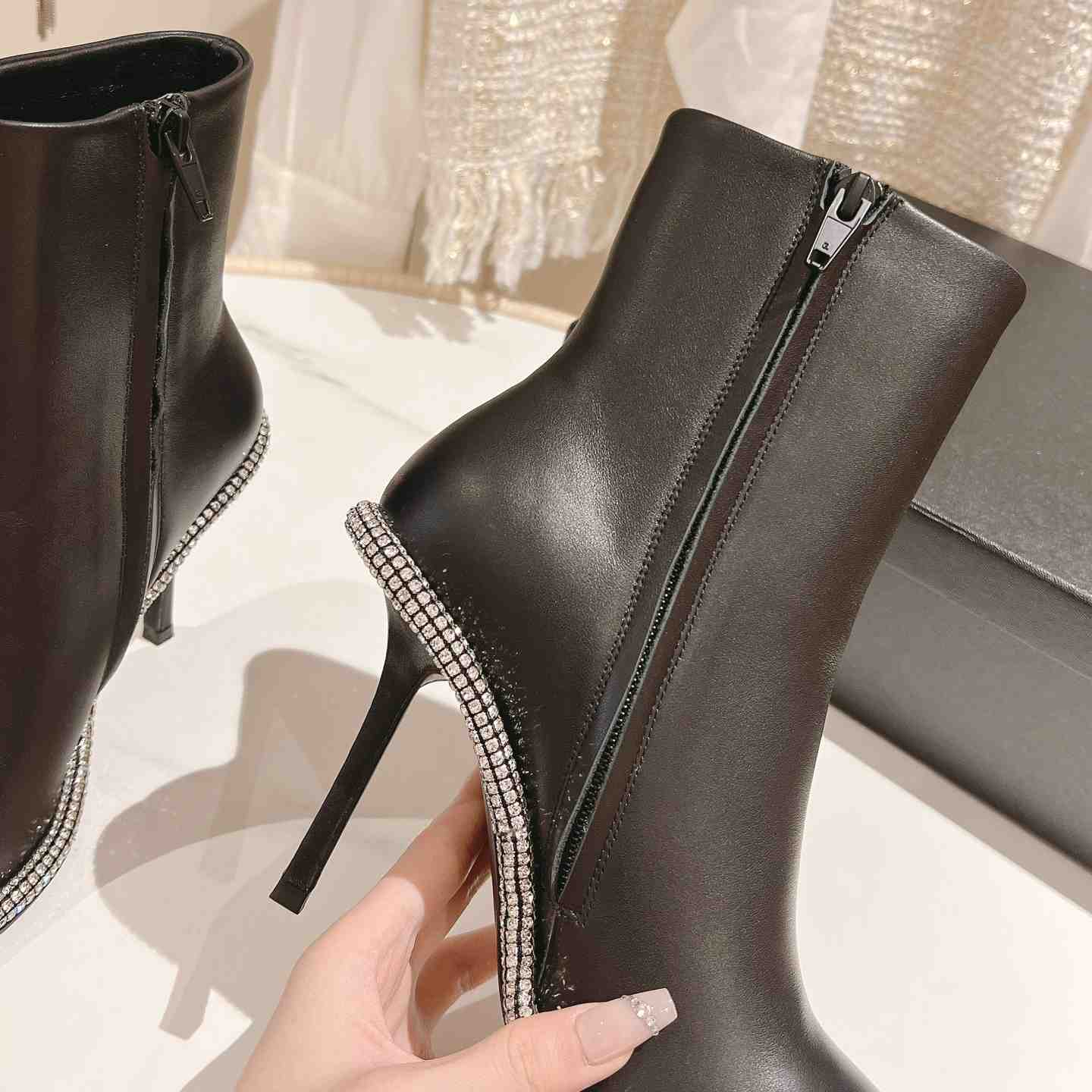 Alexander Wang Nova Round Toe Ankle Boot In Leather - PerfectKickZ