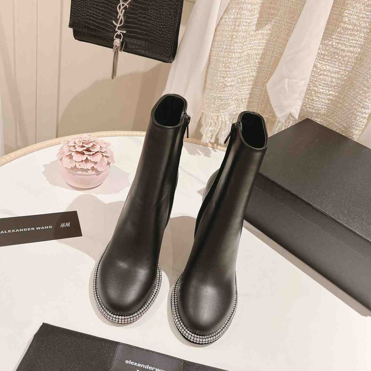 Alexander Wang Nova Round Toe Ankle Boot In Leather - PerfectKickZ