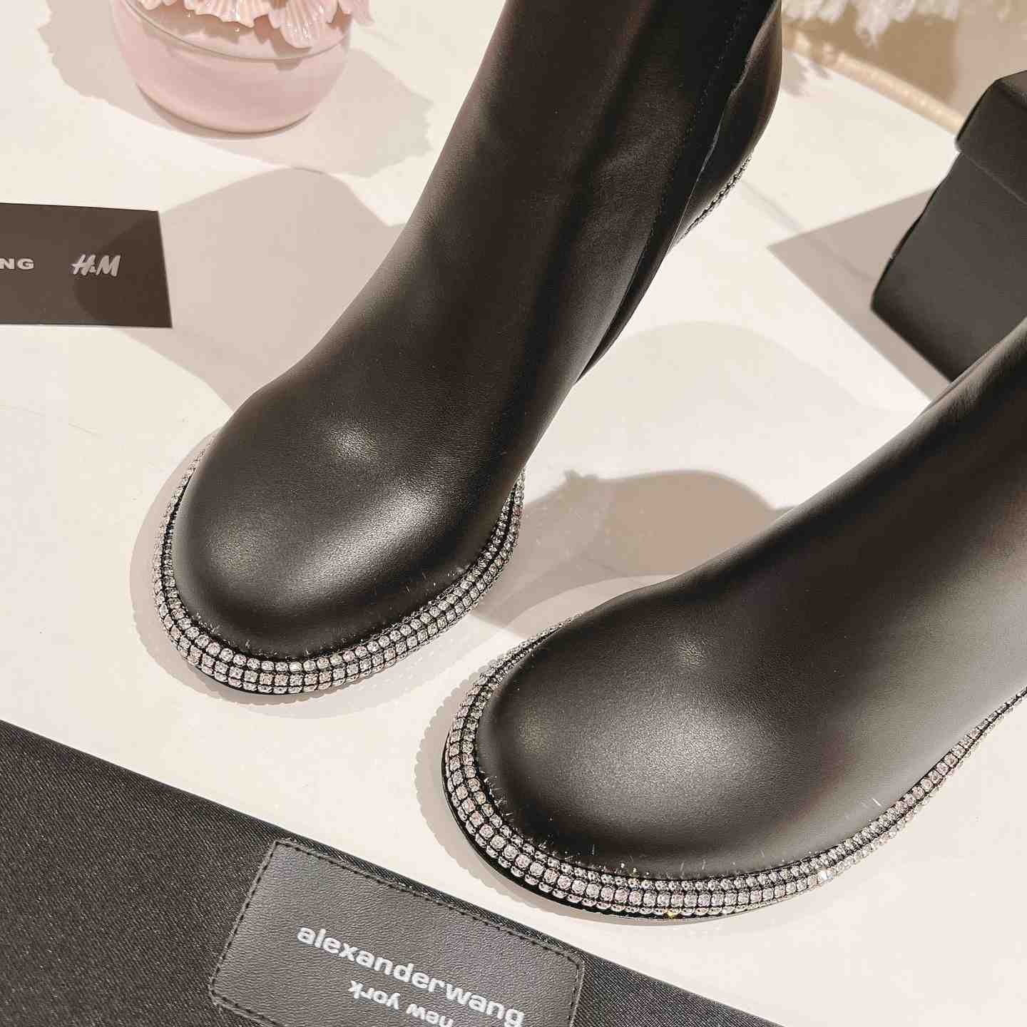 Alexander Wang Nova Round Toe Ankle Boot In Leather - PerfectKickZ