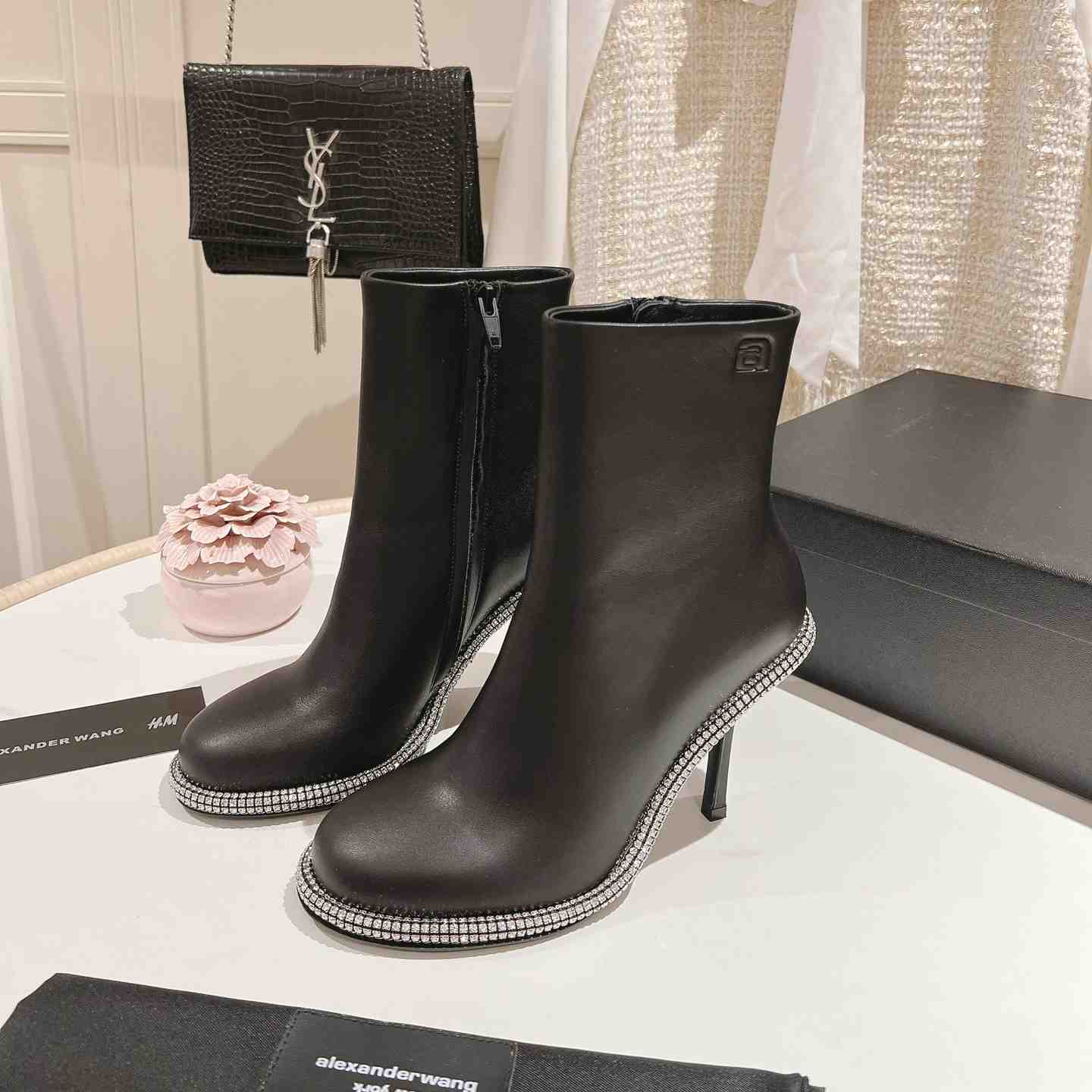 Alexander Wang Nova Round Toe Ankle Boot In Leather - PerfectKickZ