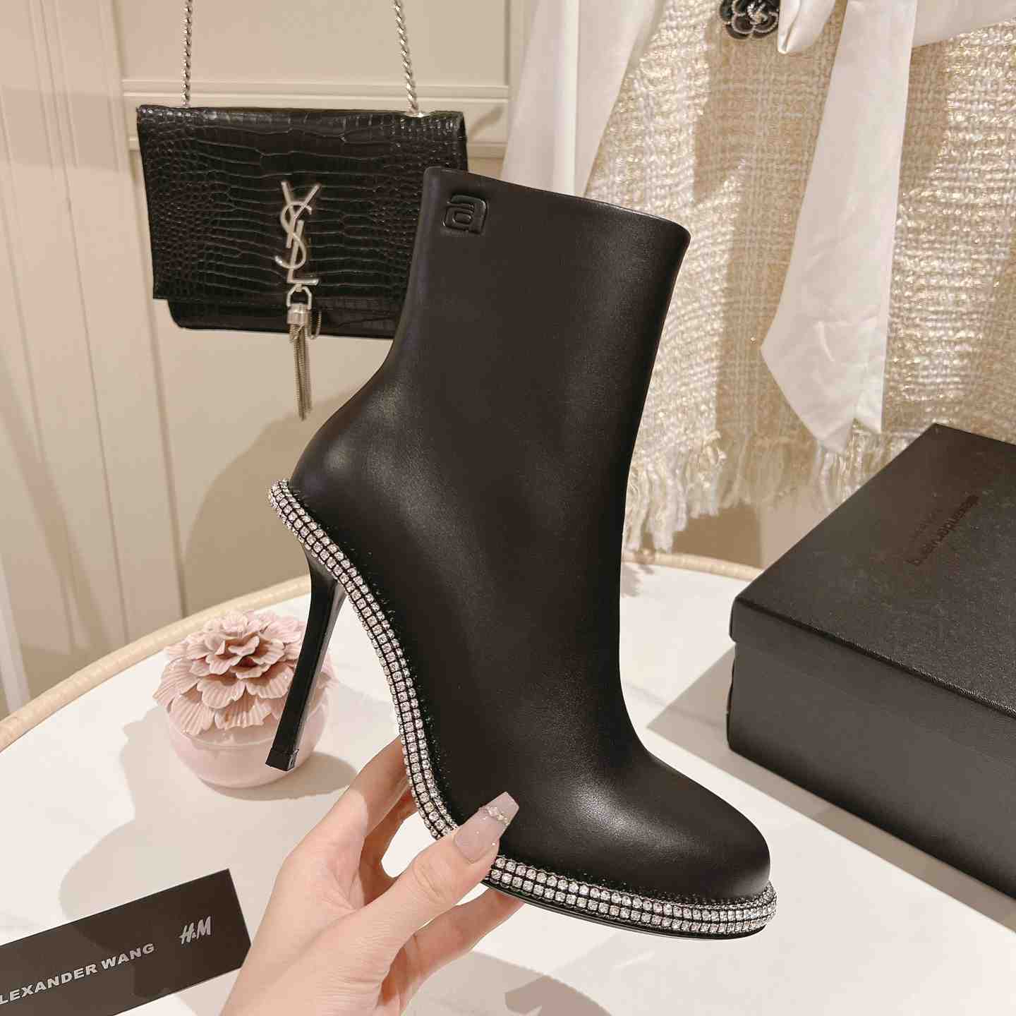 Alexander Wang Nova Round Toe Ankle Boot In Leather - PerfectKickZ
