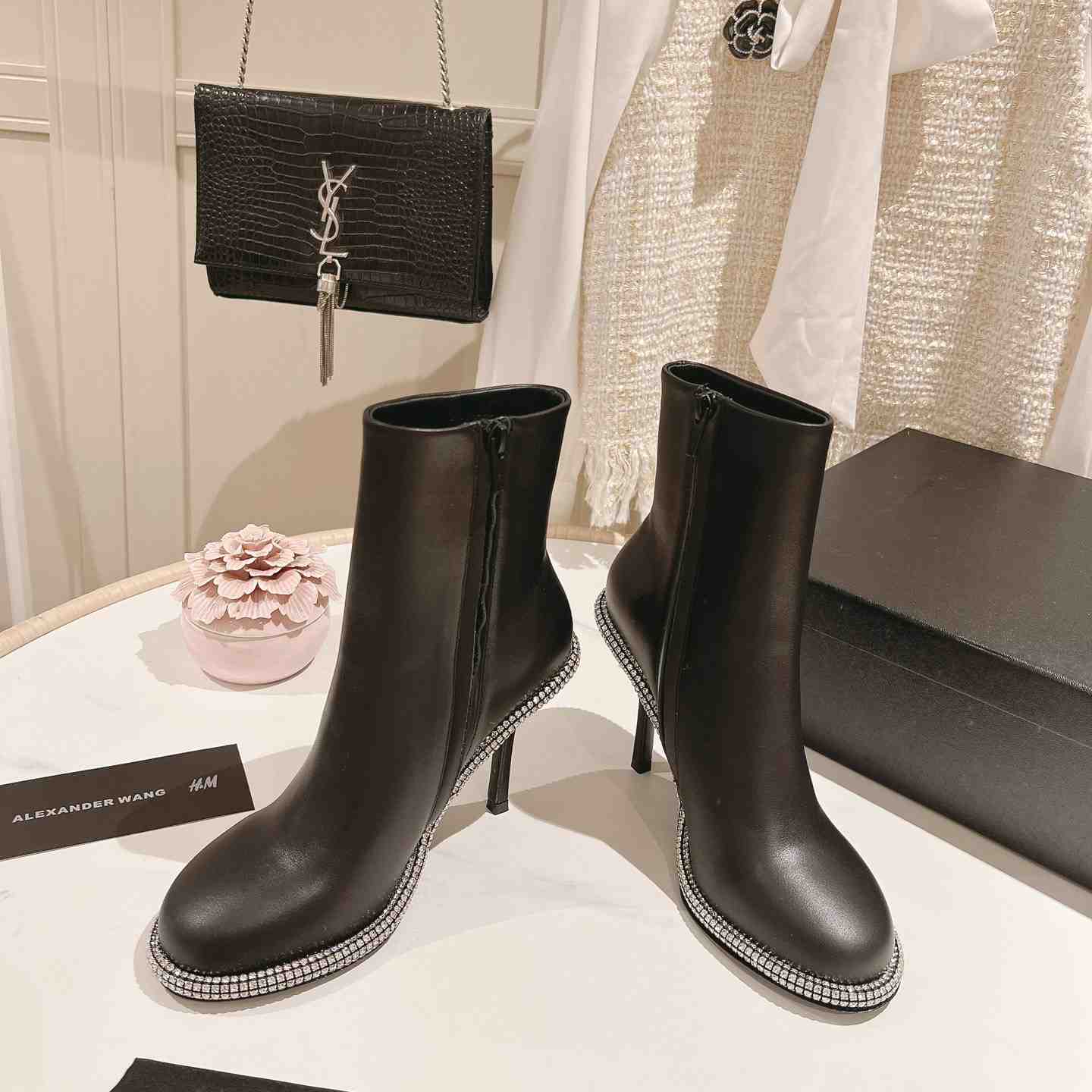 Alexander Wang Nova Round Toe Ankle Boot In Leather - PerfectKickZ