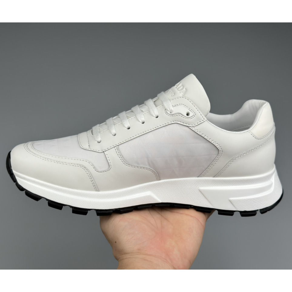 Prada Leather And Re-Nylon High-top Sneakers - PerfectKickZ