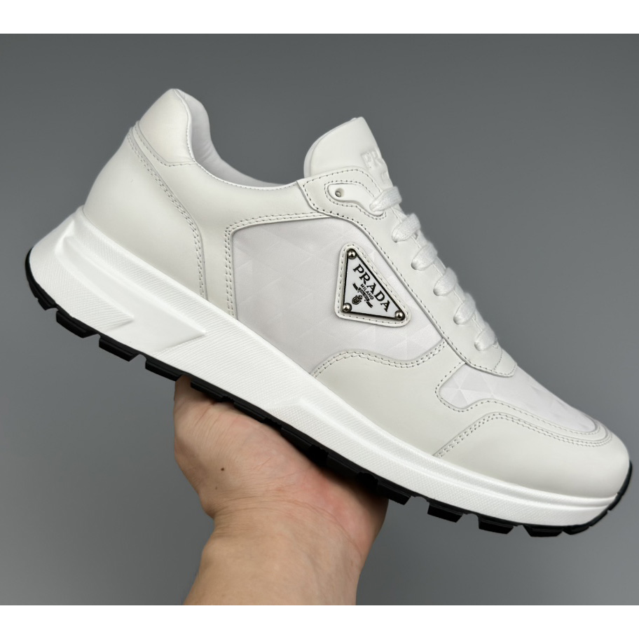 Prada Leather And Re-Nylon High-top Sneakers - PerfectKickZ