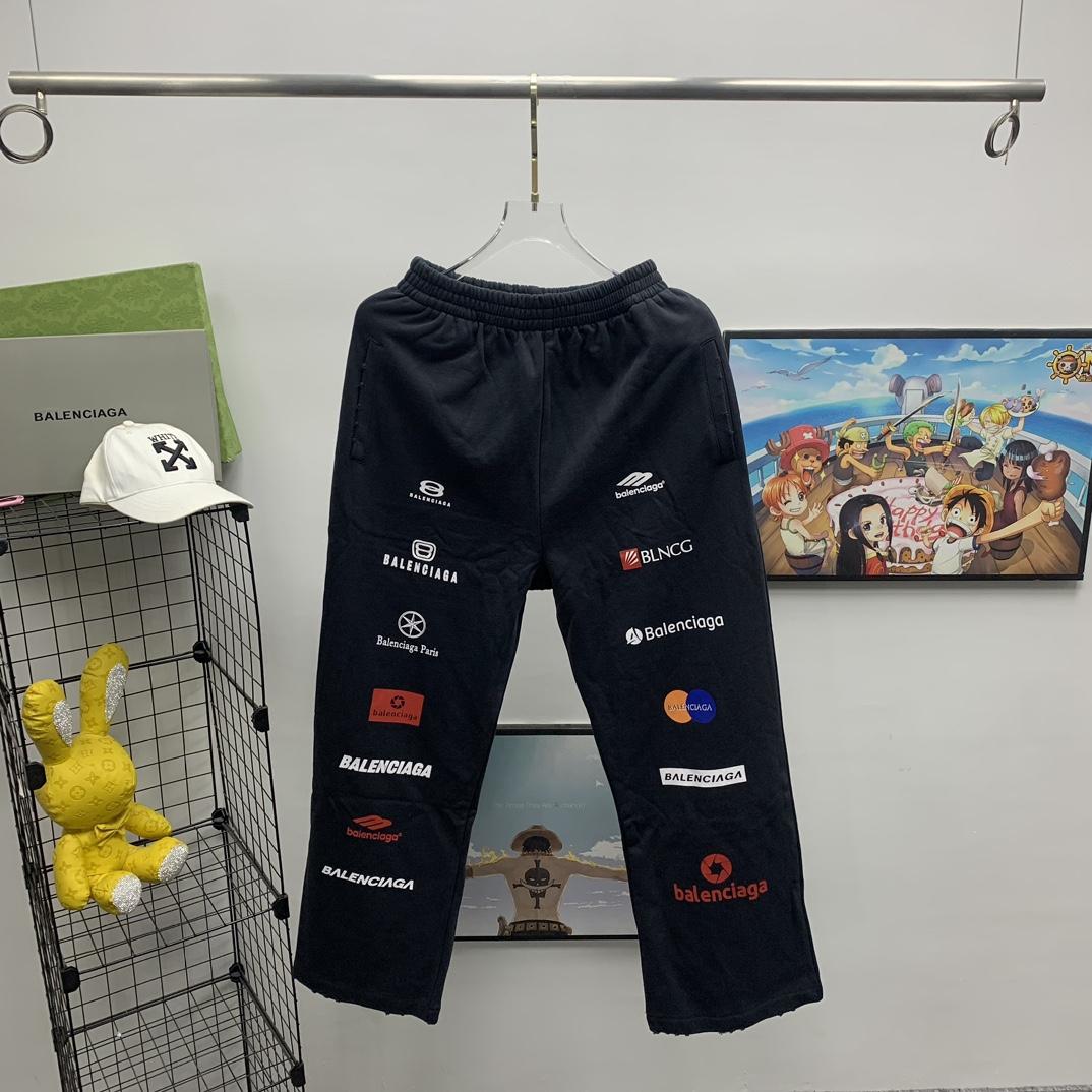 Balenciaga Top League Baggy Sweatpants In Black - PerfectKickZ