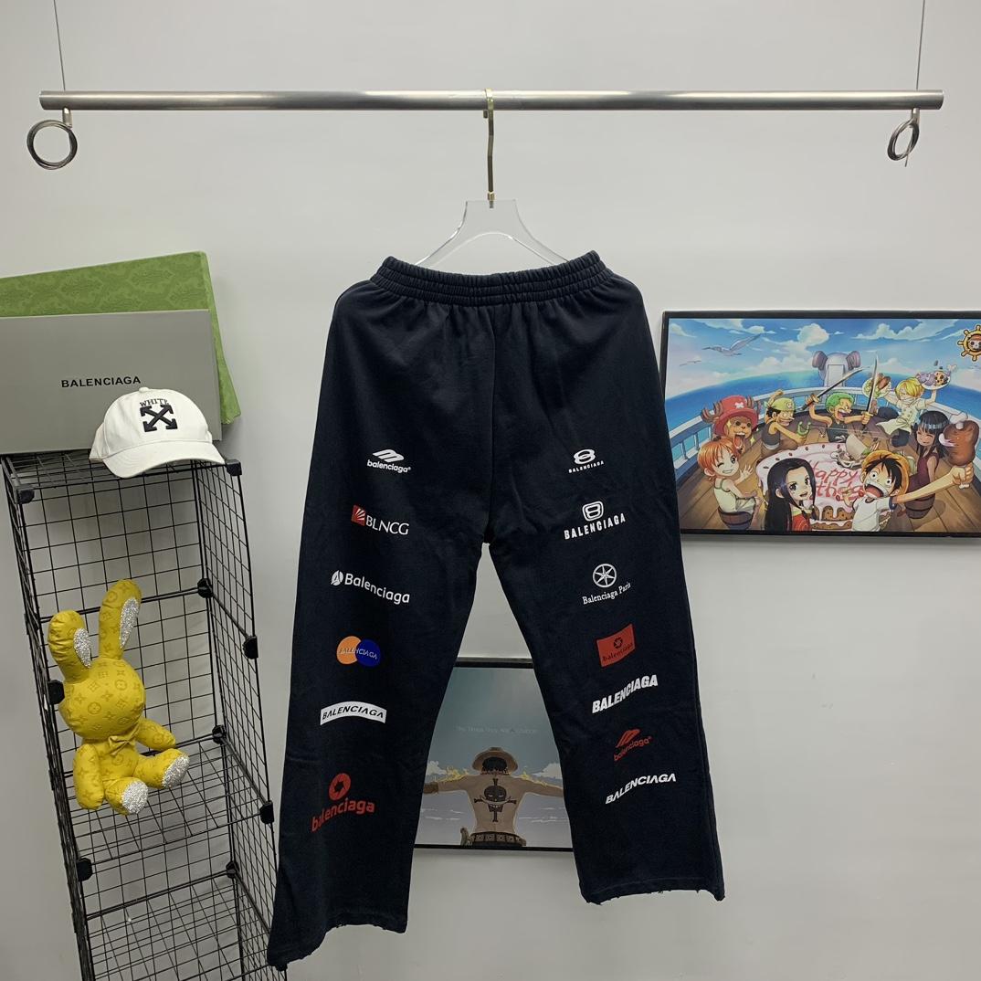 Balenciaga Top League Baggy Sweatpants In Black - PerfectKickZ