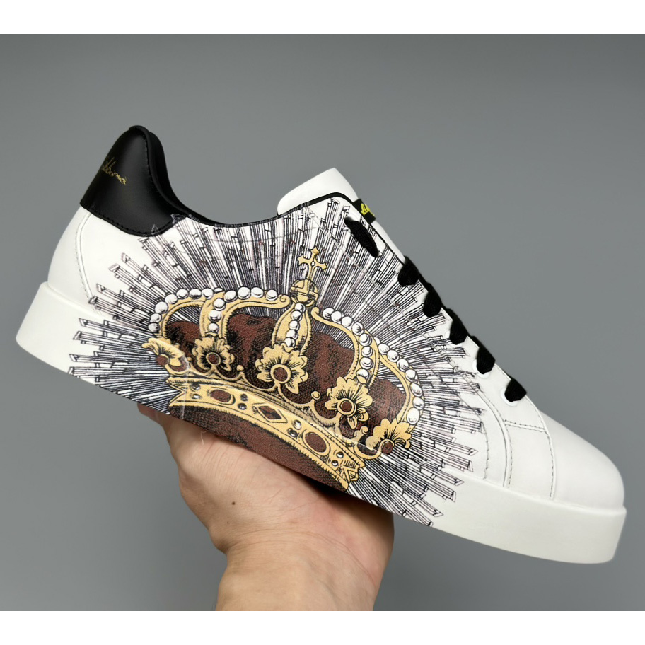 Dolce & Gabbana White Portofino Crown Sneakers - PerfectKickZ