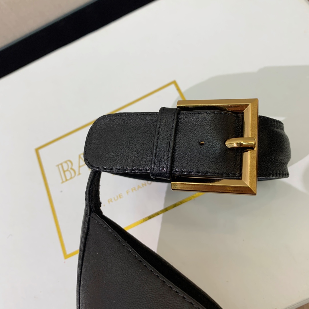 Balmain Moneta 105mm Leather Sandals - PerfectKickZ
