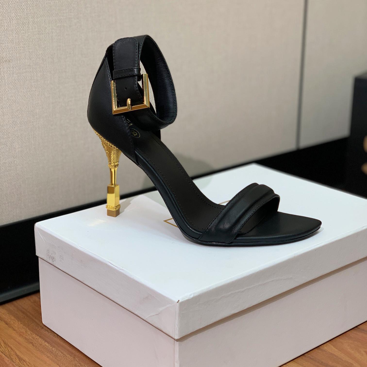 Balmain Moneta 105mm Leather Sandals - PerfectKickZ