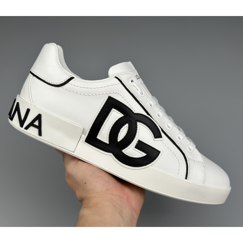 Dolce & Gabbana Calfskin Portofino Sneakers With DG Logo - PerfectKickZ