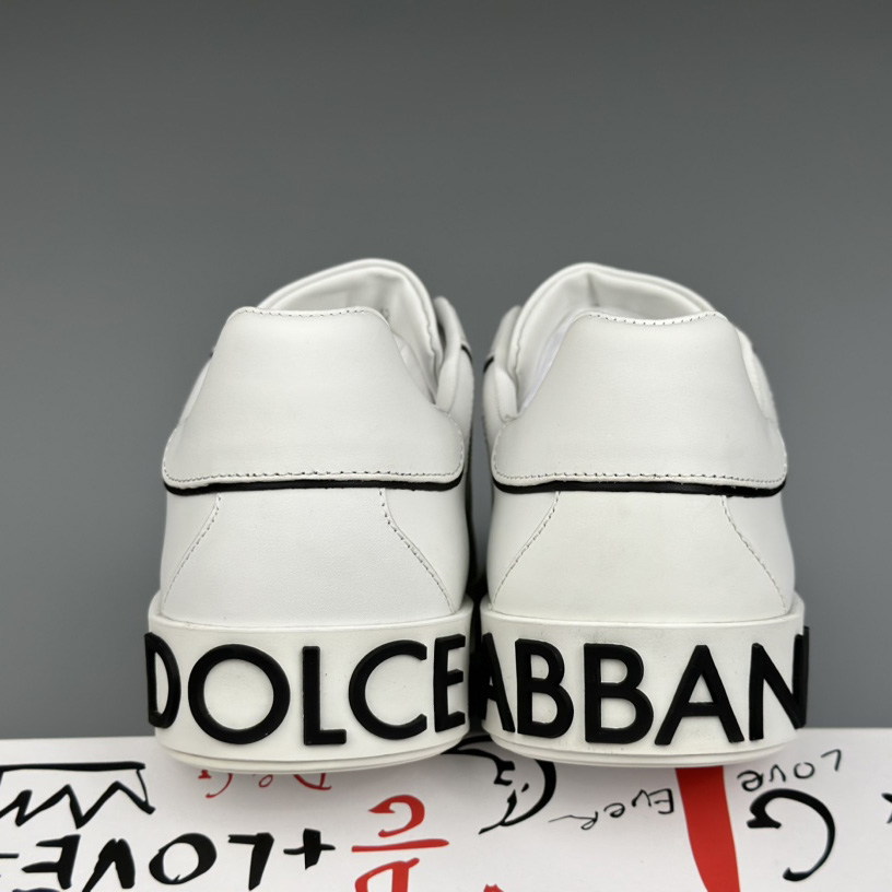Dolce & Gabbana Calfskin Portofino Sneakers With DG Logo - PerfectKickZ