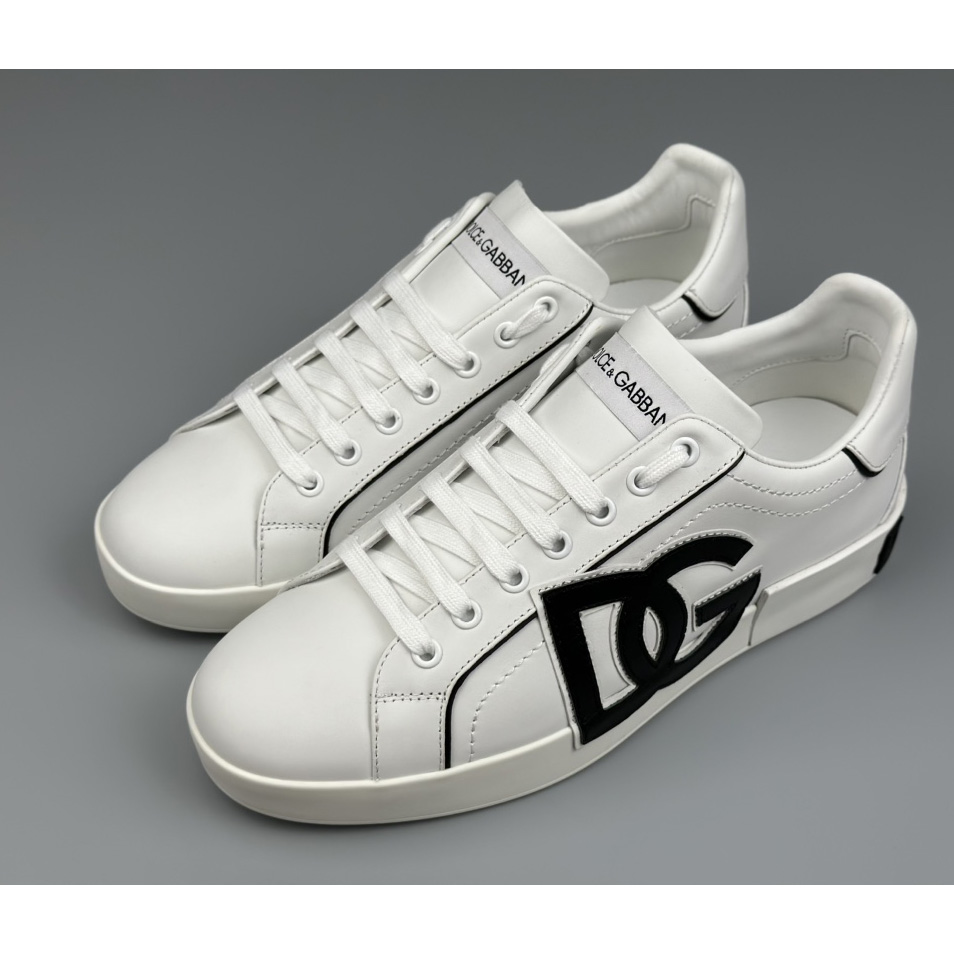 Dolce & Gabbana Calfskin Portofino Sneakers With DG Logo - PerfectKickZ