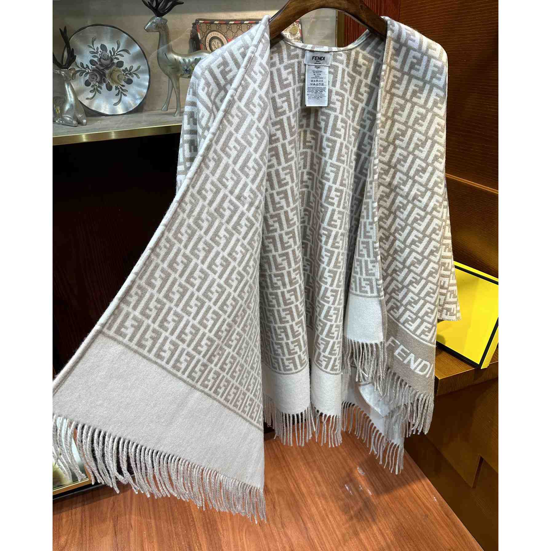 Fendi Beige Wool And Cashmere Poncho - PerfectKickZ