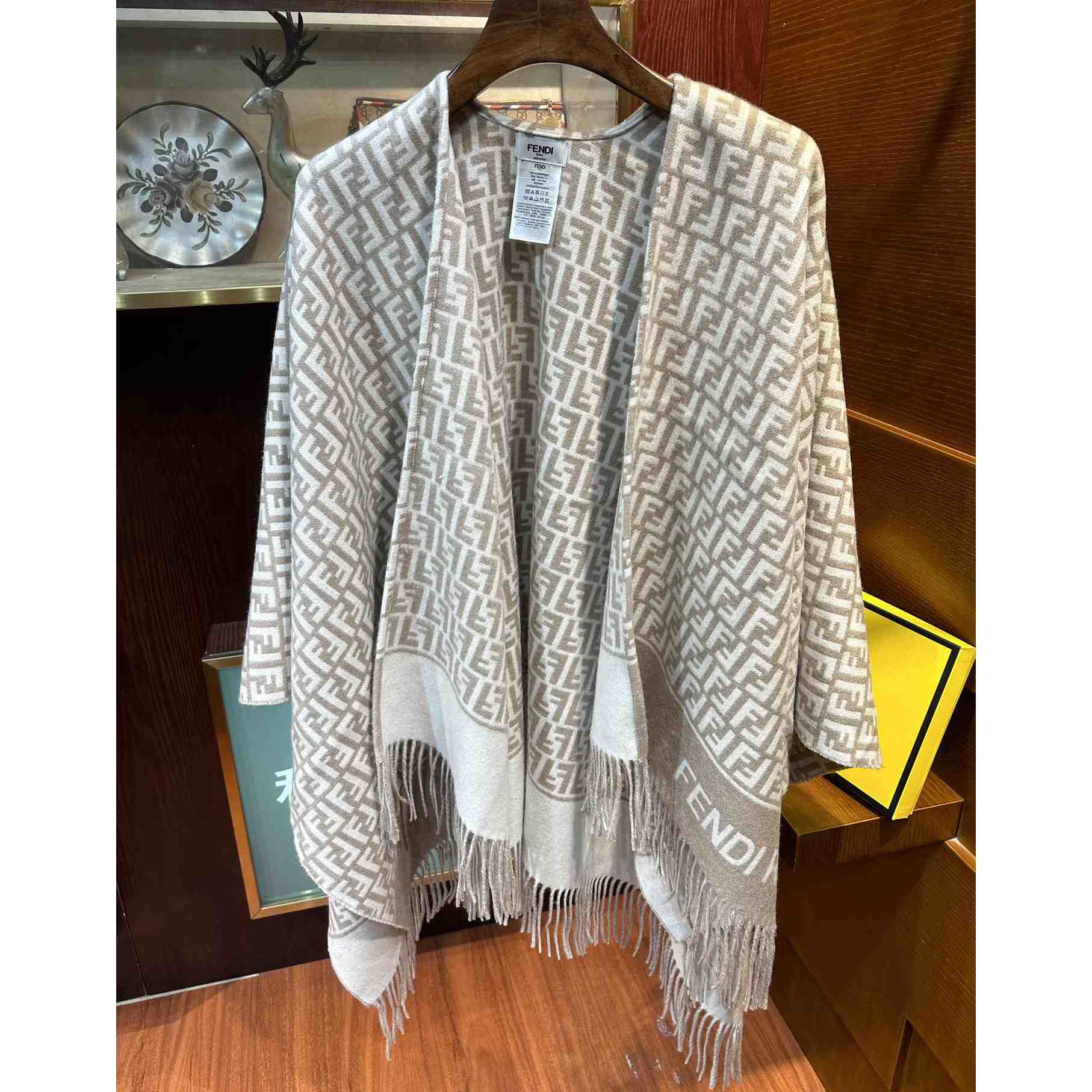 Fendi Beige Wool And Cashmere Poncho - PerfectKickZ