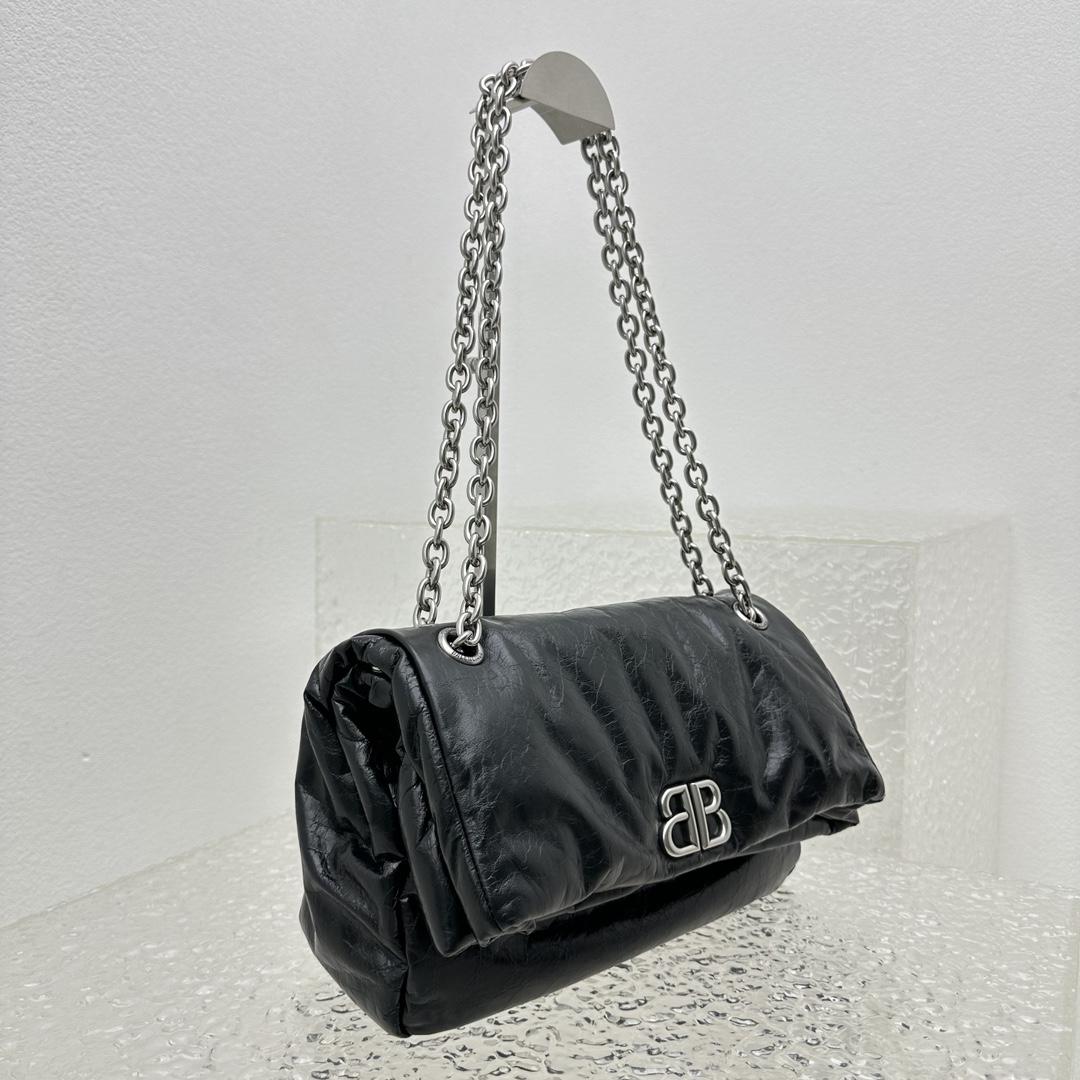 Balenciaga Monaco Small Chain Bag In Black - PerfectKickZ