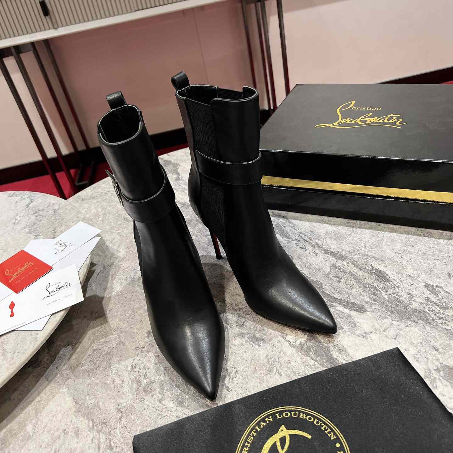 Christian Louboutin Black Cl Chelsea Booty 100 - PerfectKickZ