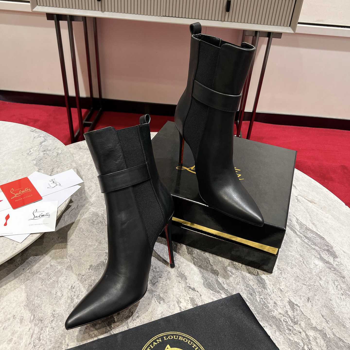 Christian Louboutin Black Cl Chelsea Booty 100 - PerfectKickZ