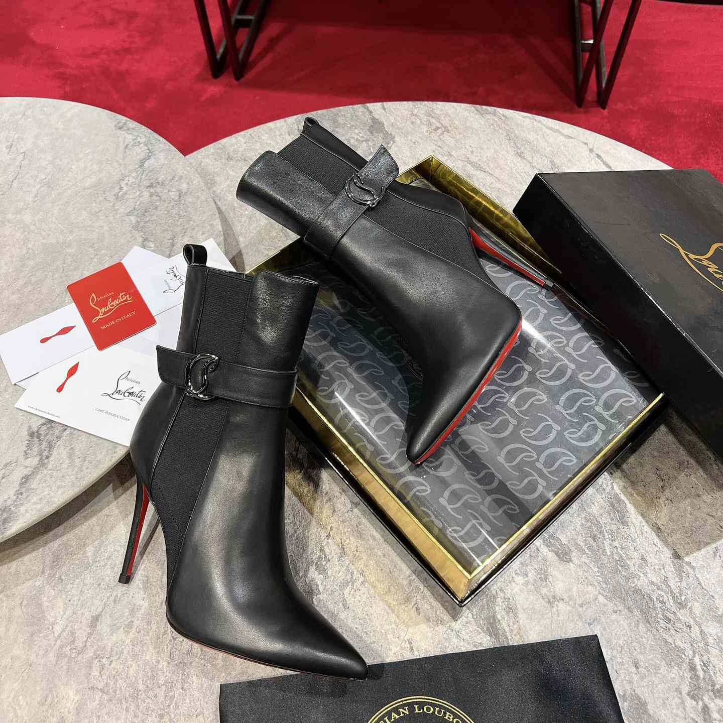 Christian Louboutin Black Cl Chelsea Booty 100 - PerfectKickZ
