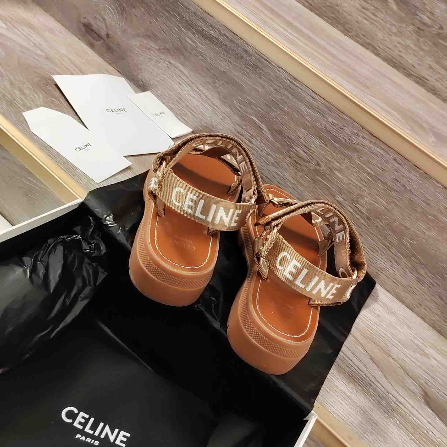 Celine Leo Strappy Sandal In Wool With ''Celine'' Jacquard - PerfectKickZ