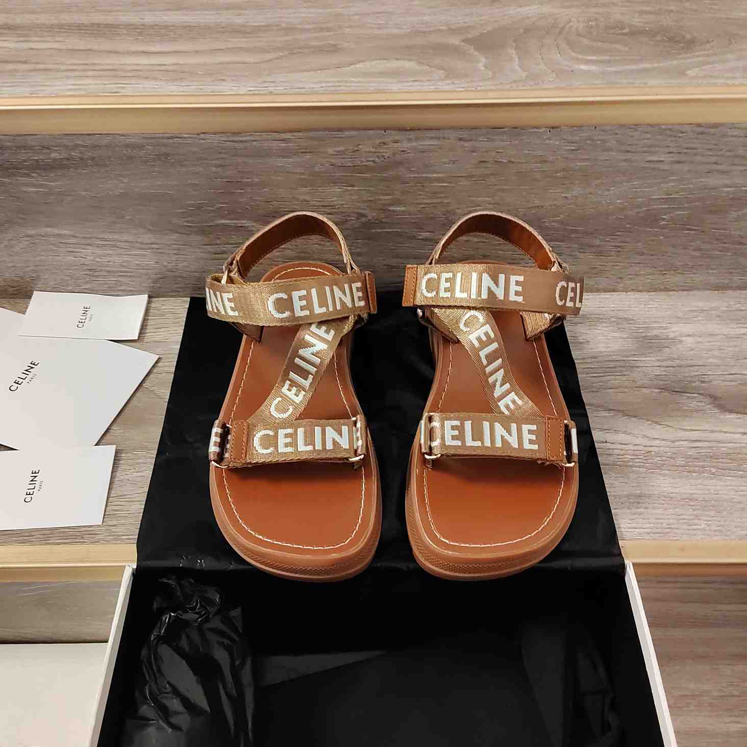 Celine Leo Strappy Sandal In Wool With ''Celine'' Jacquard - PerfectKickZ