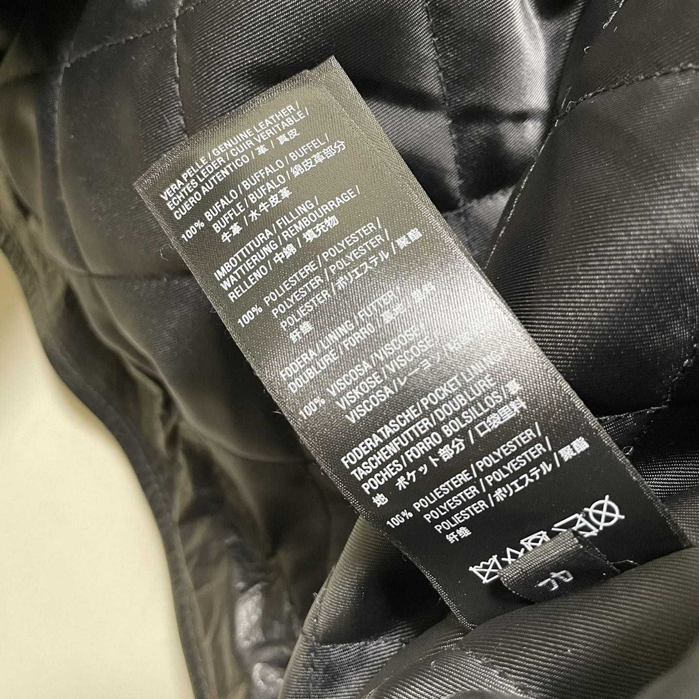 Balenciaga Contrast Logo Leather Moto Jacket - PerfectKickZ