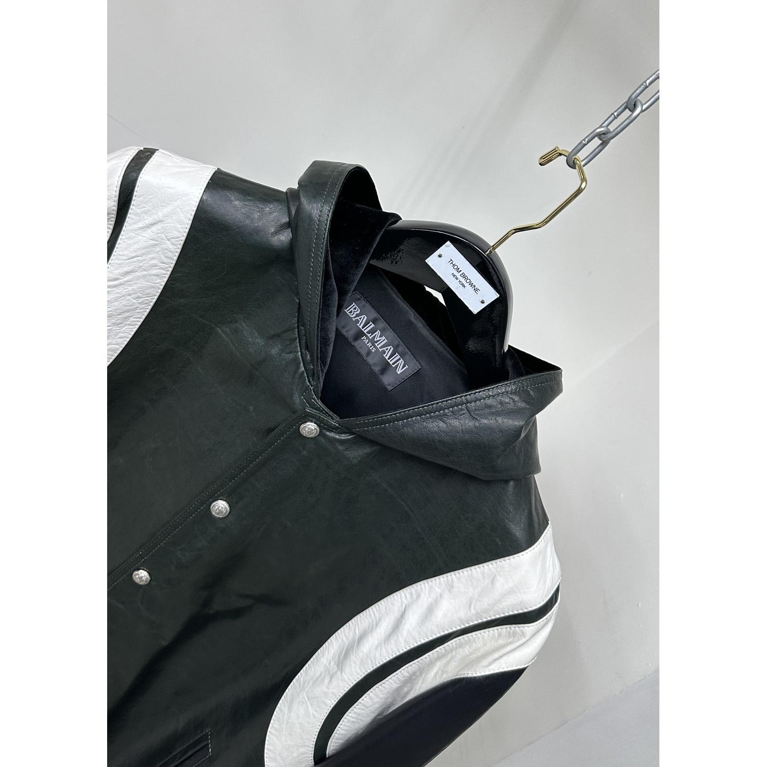 Balmain Colour-block Hooded Bomber Jacket - PerfectKickZ