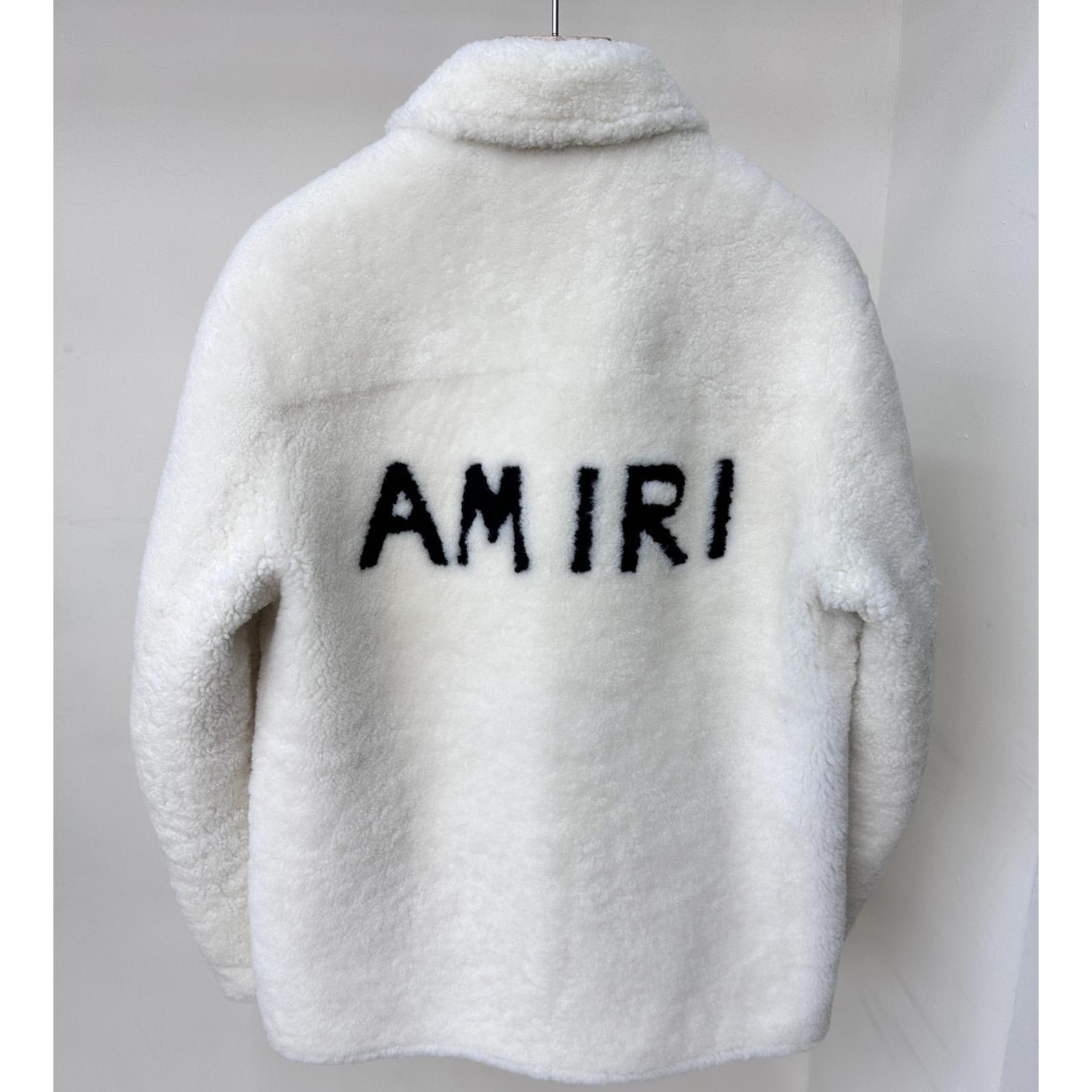 Amiri Logo-print Shearling Jacket - PerfectKickZ