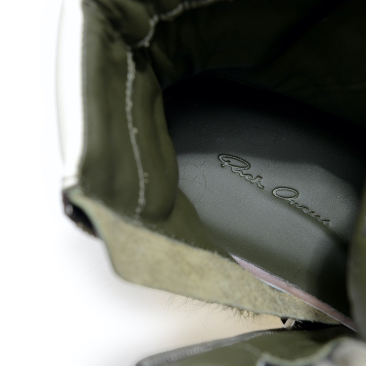 Rick Owens Green Pony Hair High Sneakers - PerfectKickZ